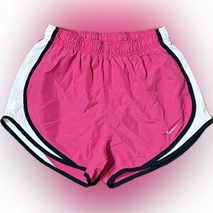 Nike Women's Bright Pink and White Athletic Shorts